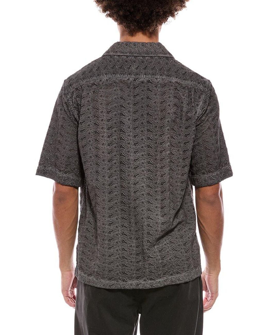 Eleventy Gray Eyelet Shirt for men