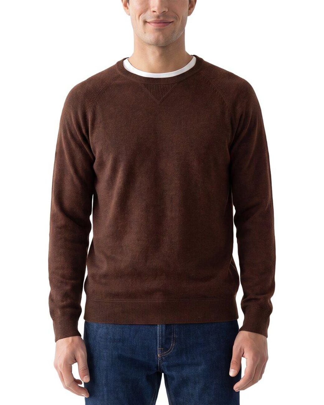 Forte Brown Cashmere 100% Cashmere Crewneck 100% Cashmere Sweater for men