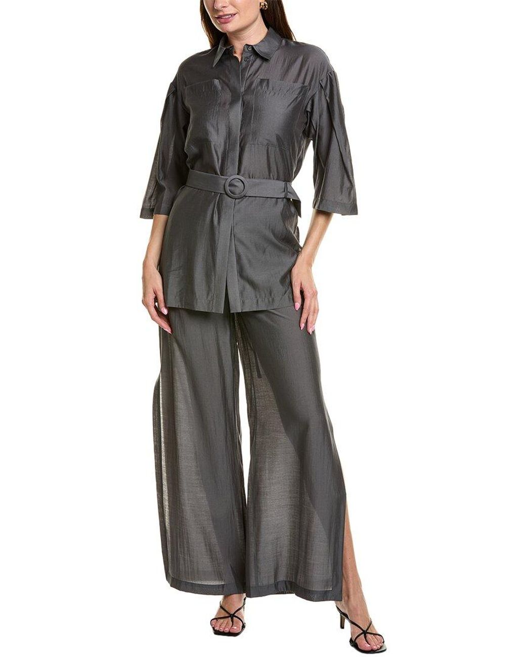 BGL Gray 2Pc Blouse & Pant Set