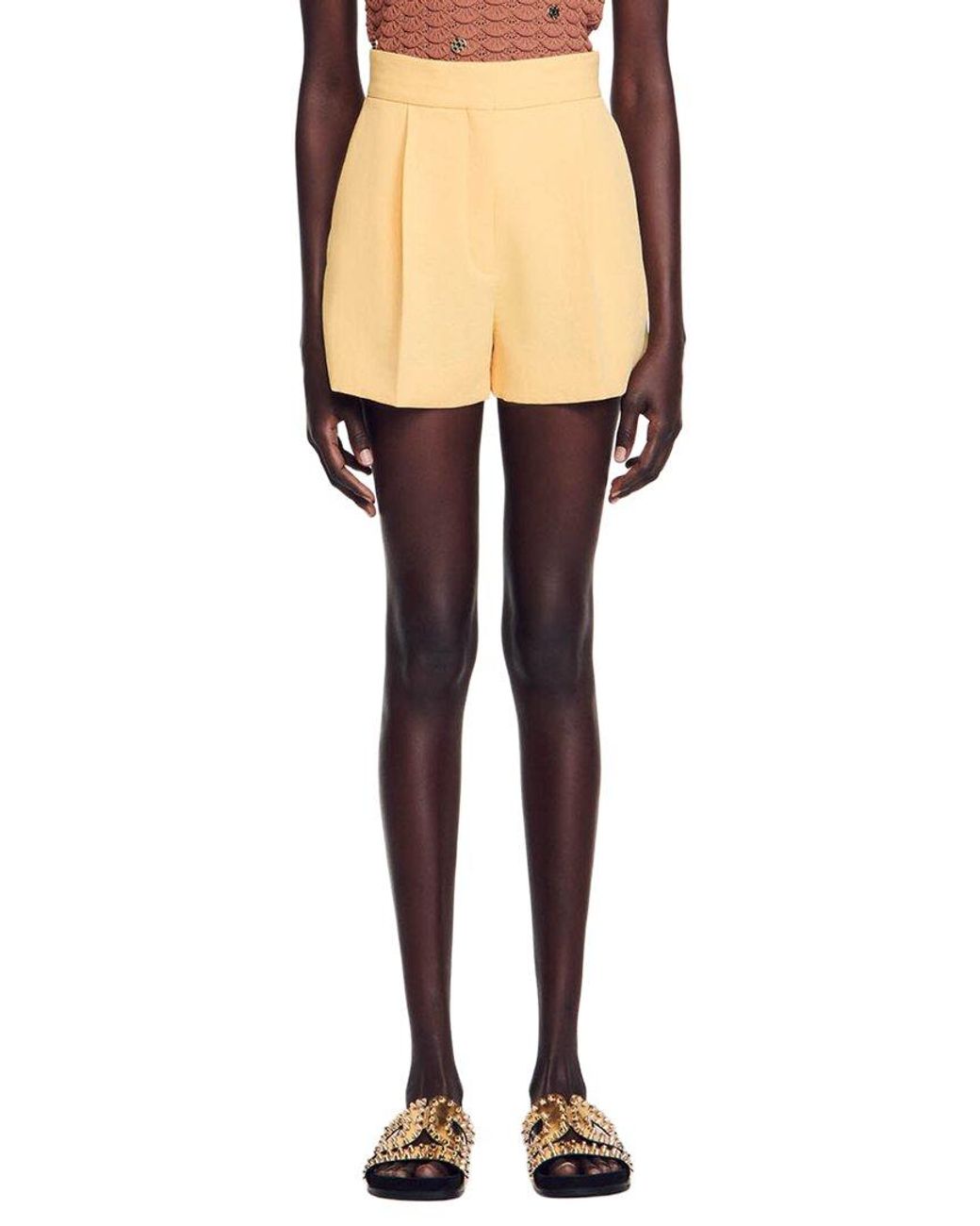 Sandro Ray Short in Natural | Lyst UK