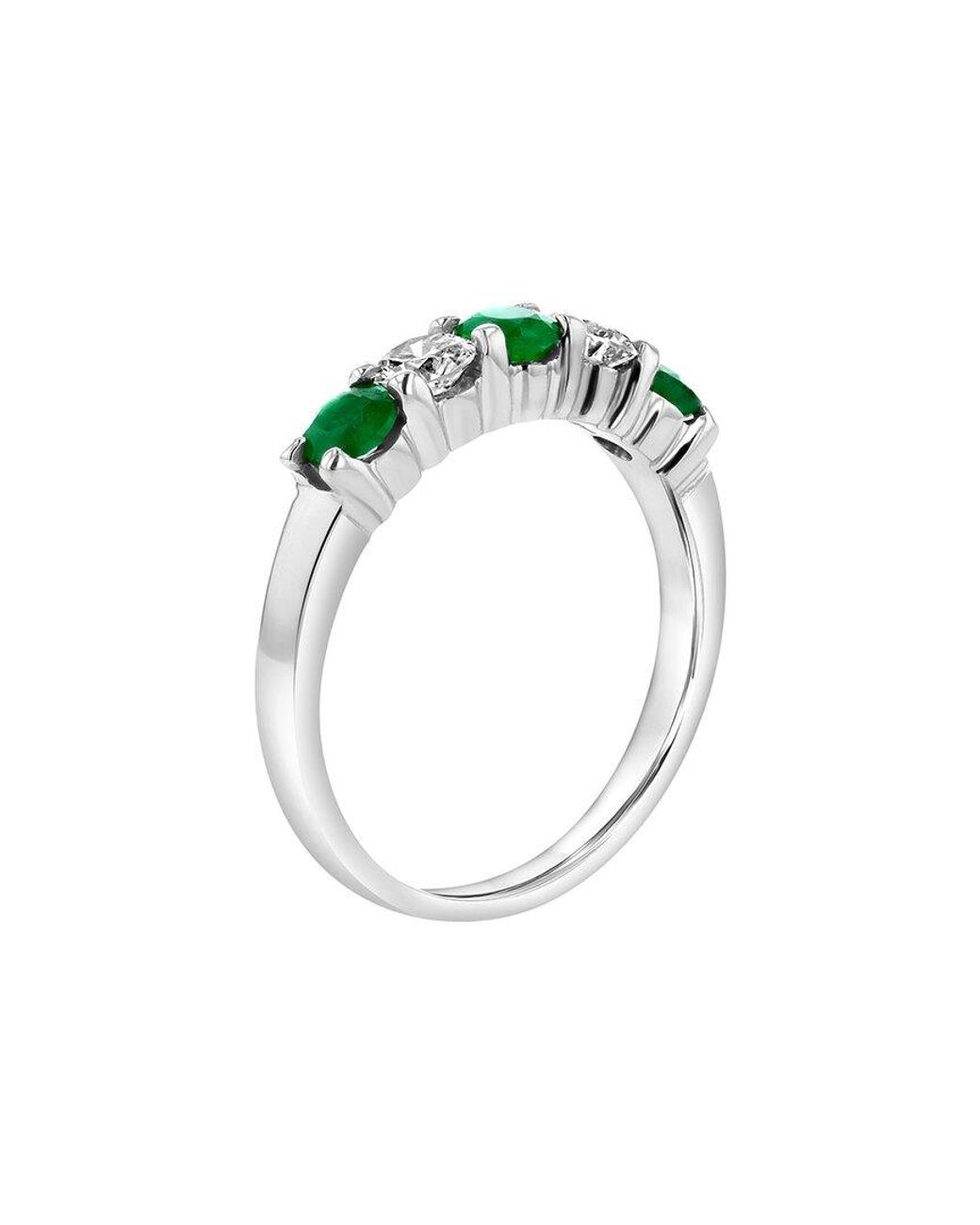 LEVARON Green 14K 1.11 Ct. Tw. Diamond & Emerald Stackable Ring