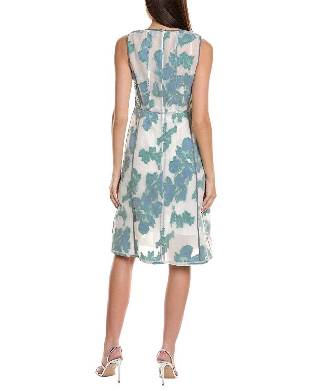 3.1 Phillip Lim Blue Abstract Daisy Fil Coupe Silk-blend Midi Dress