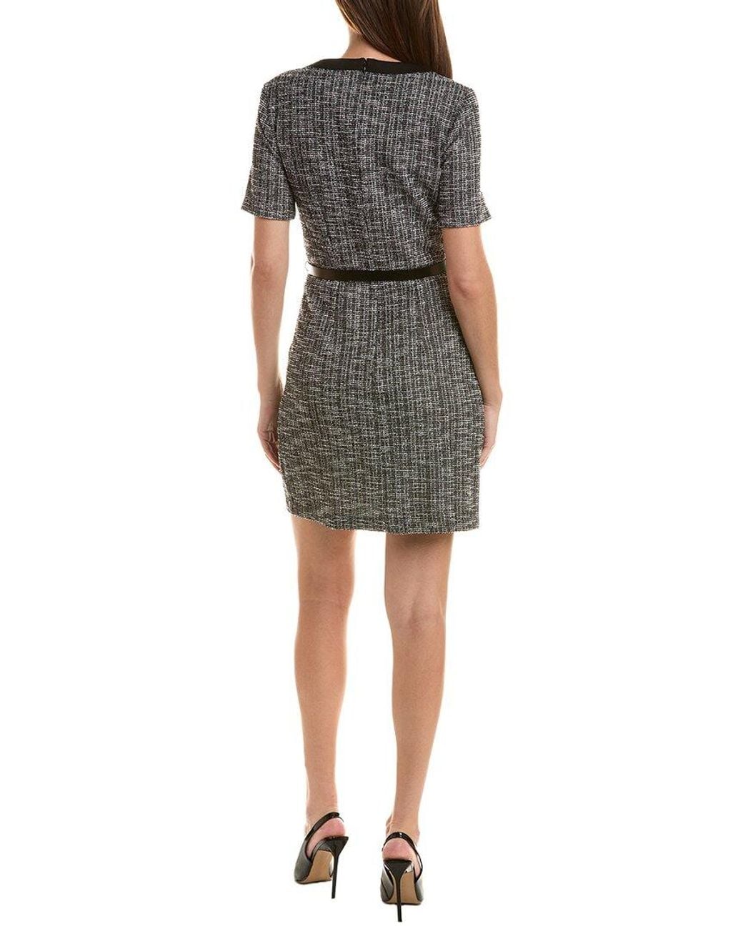 Sharagano Black Tweed Mini Dress