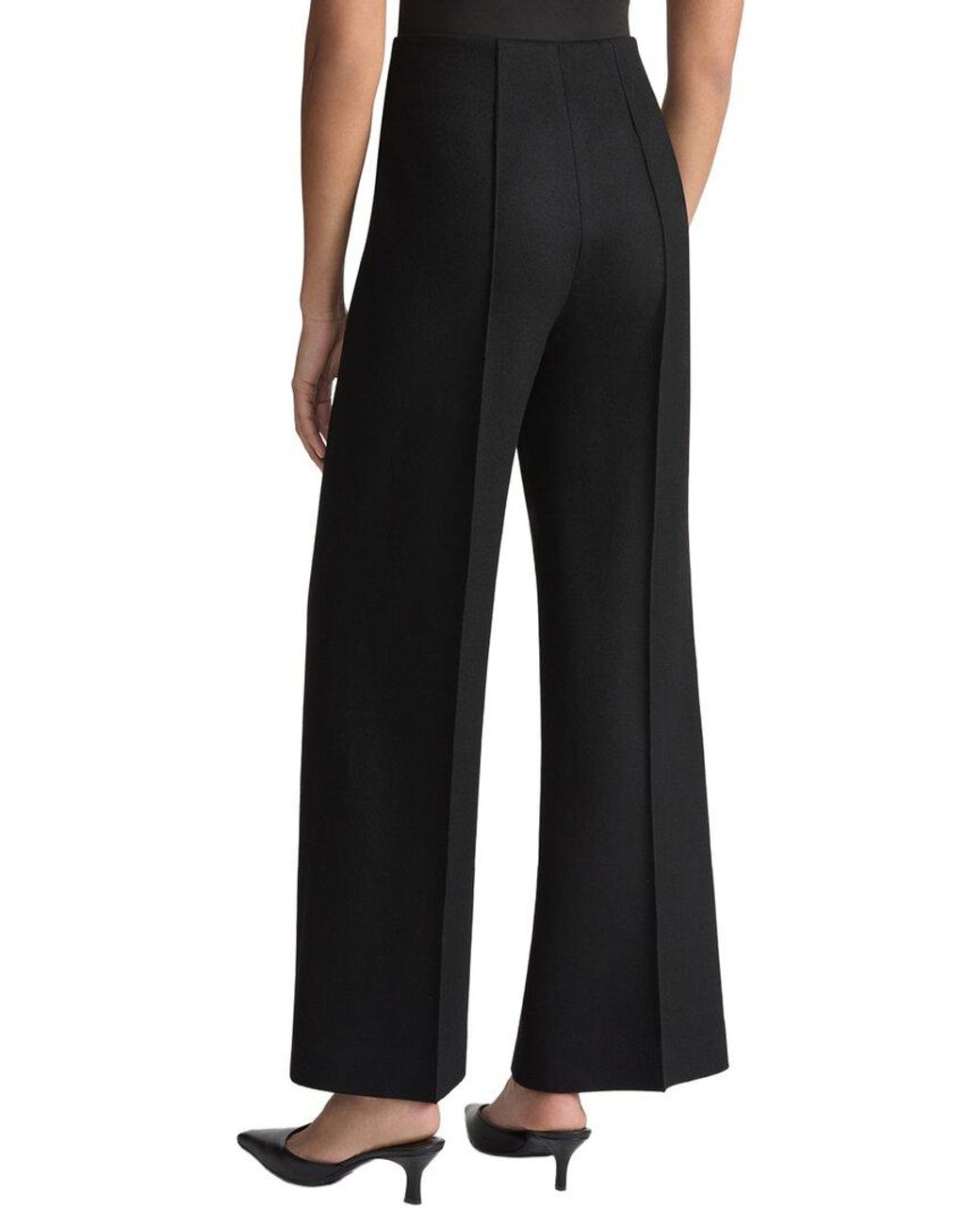 Lafayette 148 New York Black Beekman Cashmere & Wool Wide Leg Ankle Pant
