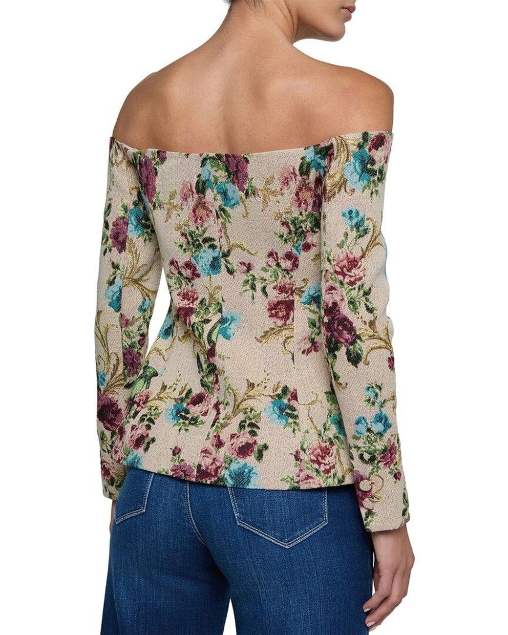 L'Agence Gray Alice Off Shoulder Blazer