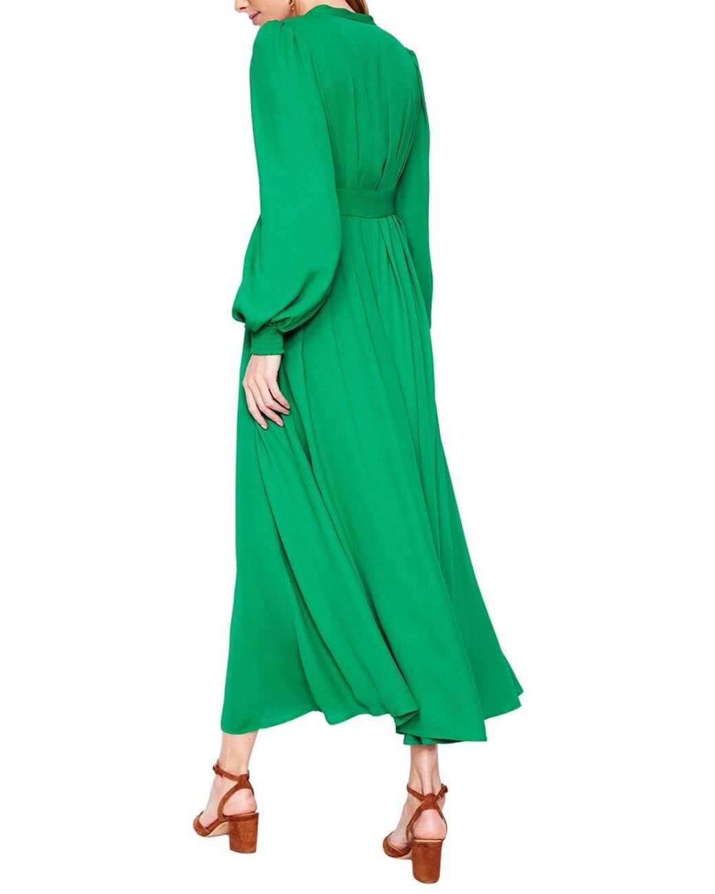 Boden Green Pleat Blouson Dress