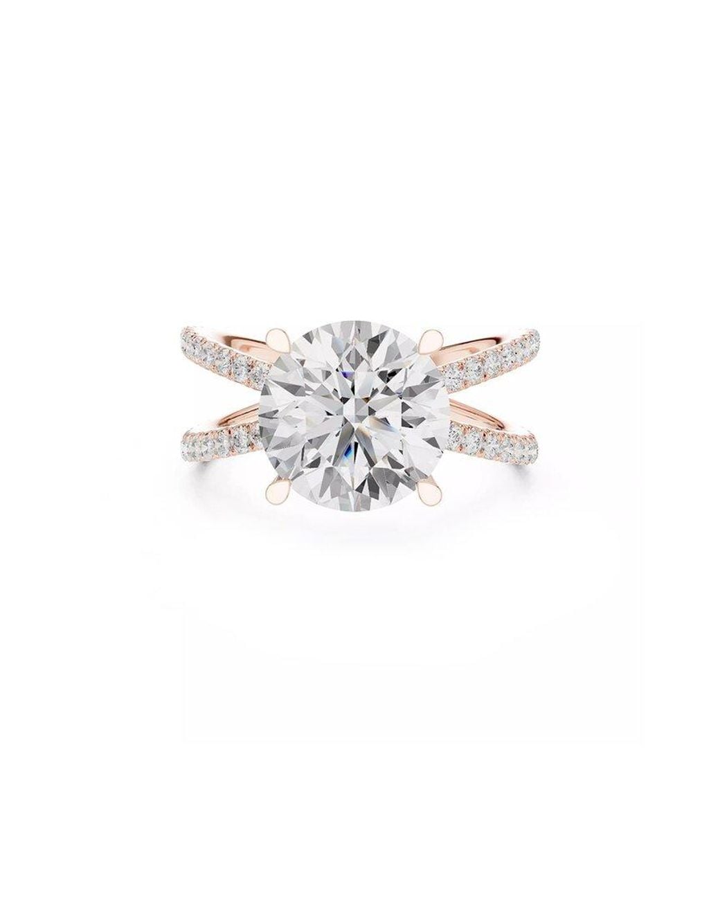 Lab Grown Diamonds White 14K Rose 4.00 Ct. Tw. Lab-Grown Diamond Ring