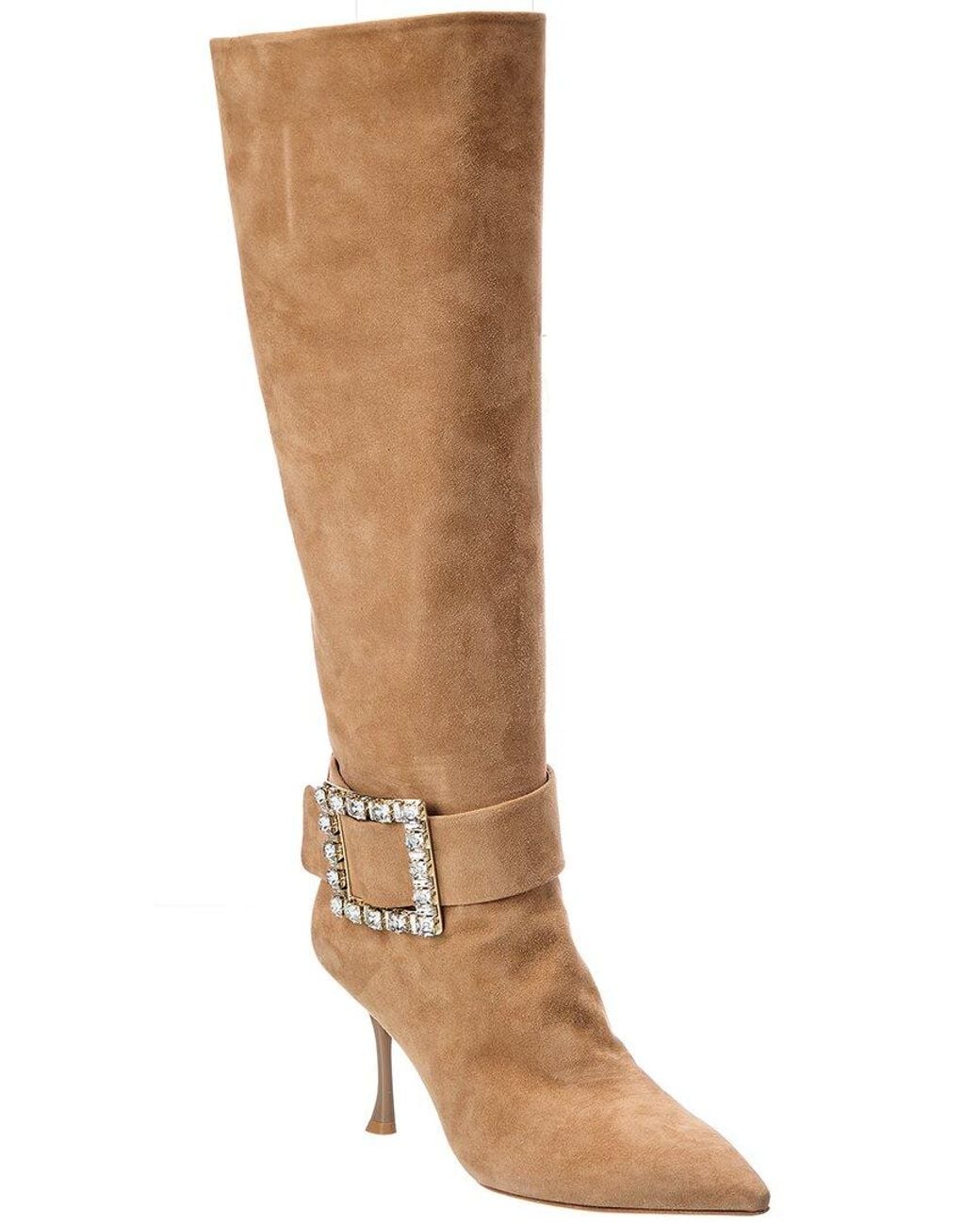 Roger Vivier Brown Suede Knee-High Boot