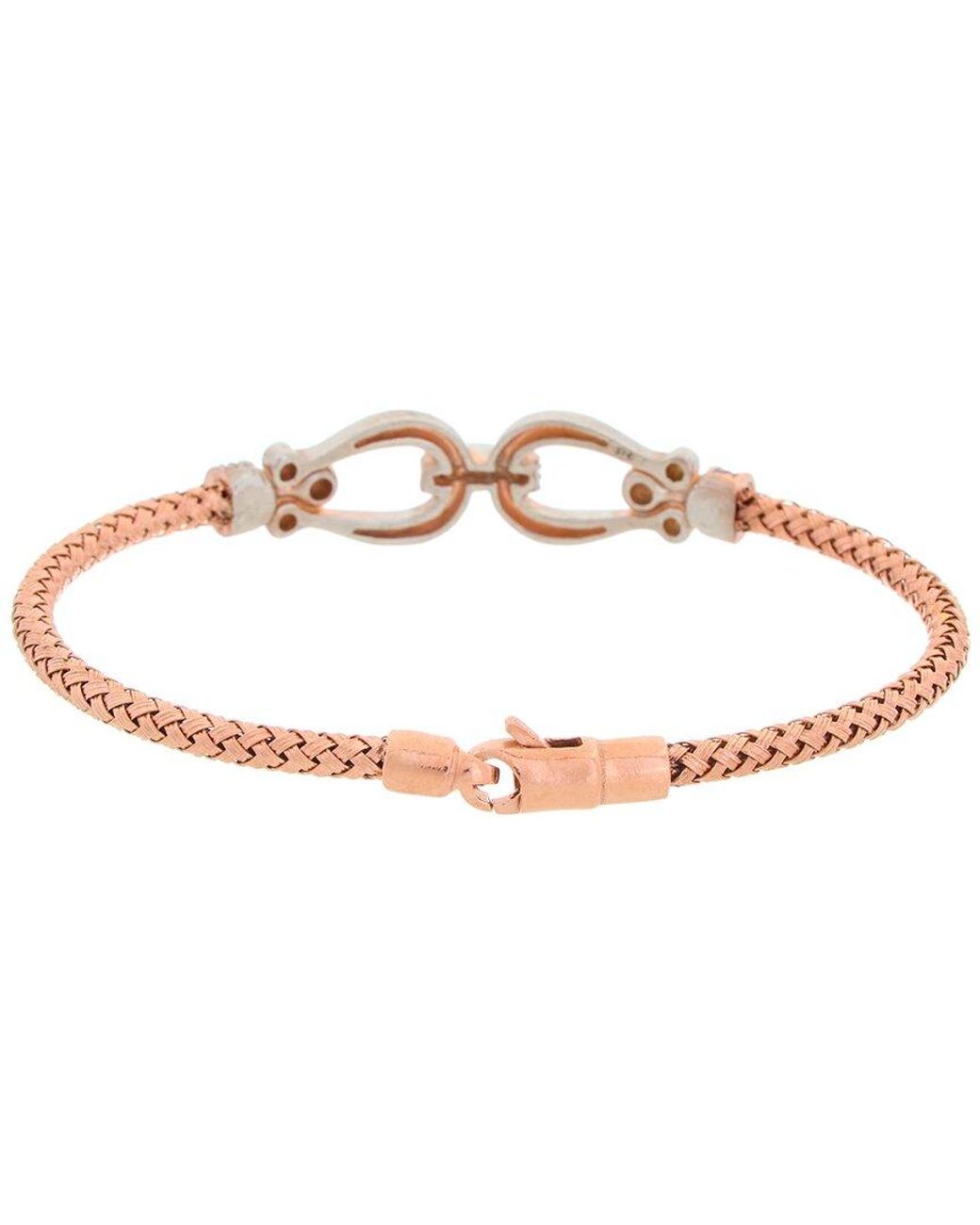 Meshmerise White 18k Rose Gold Vermeil 0.15 Ct. Tw. Diamond Mesh Bangle