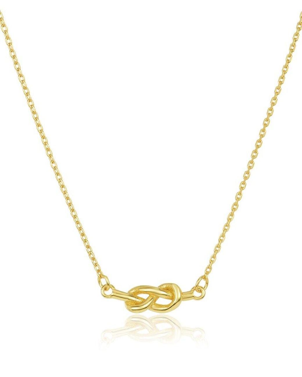 Sterling Forever Metallic 14k Over Silver Infinity Love Knot Necklace