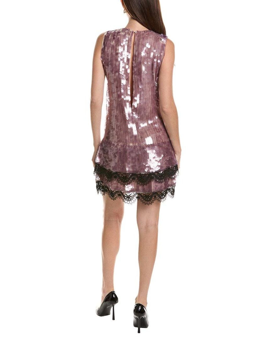 Tom Ford Purple Sequin Silk Shift Dress