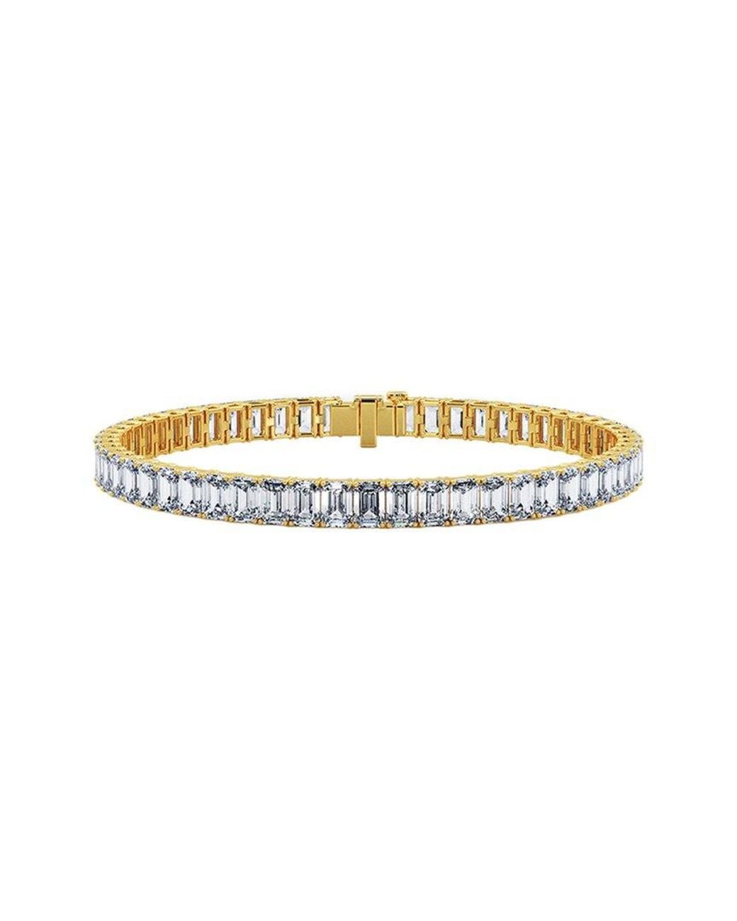 Lab Grown Diamonds Metallic 14K 12.50 Ct. Tw. Lab-Grown Diamond Tennis Bracelet