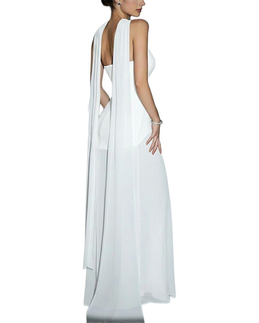 Ariele Tesoro White Solid Maxi Dress