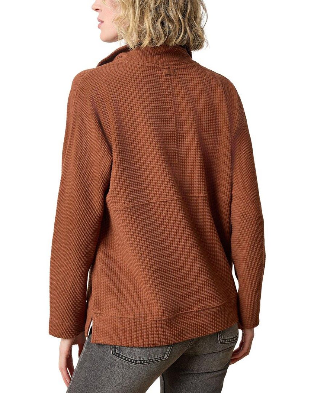 Lilla P Brown Dolman Half Zip Pullover