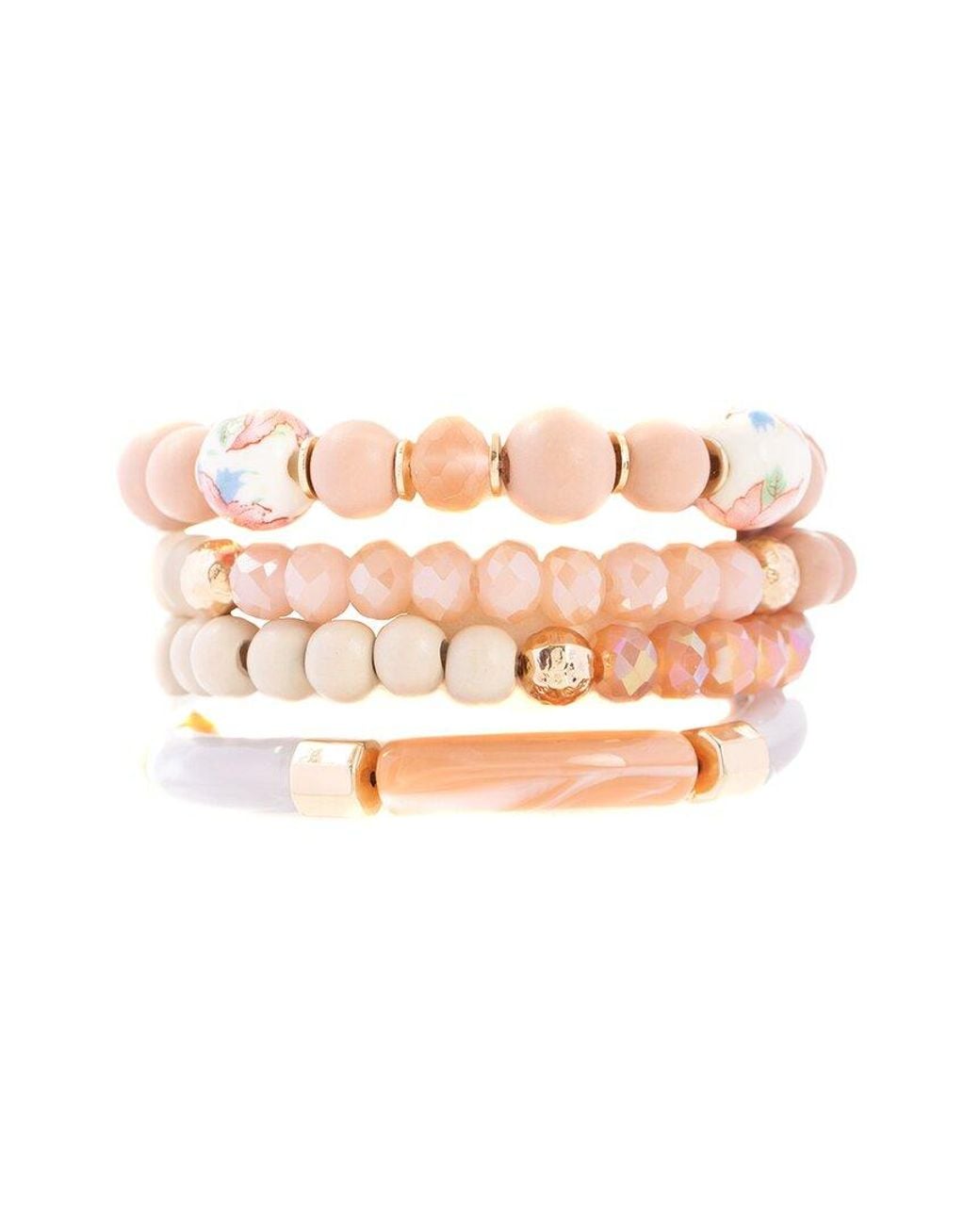 Saachi Pink Chain Link Stretch Bracelet