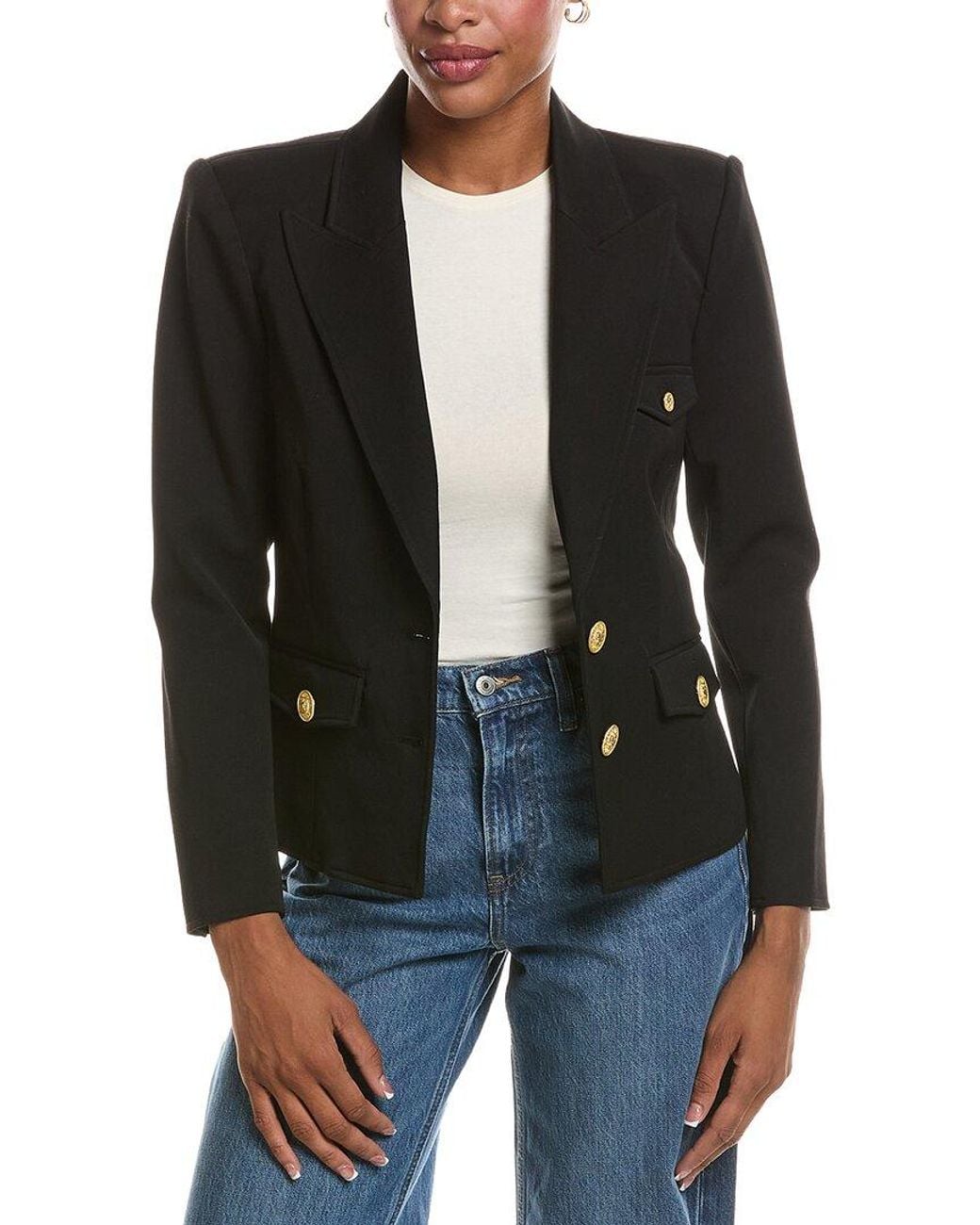 L'Agence Black Wylla Structured Blazer