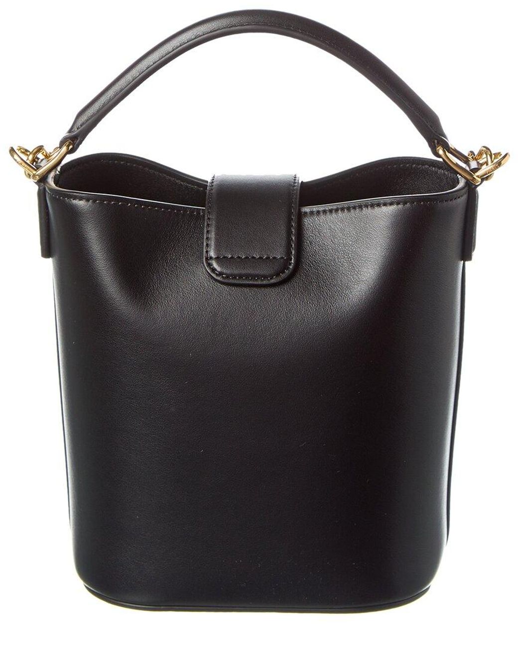 Celine Louise Mini Leather Bucket Bag in Black | Lyst Canada