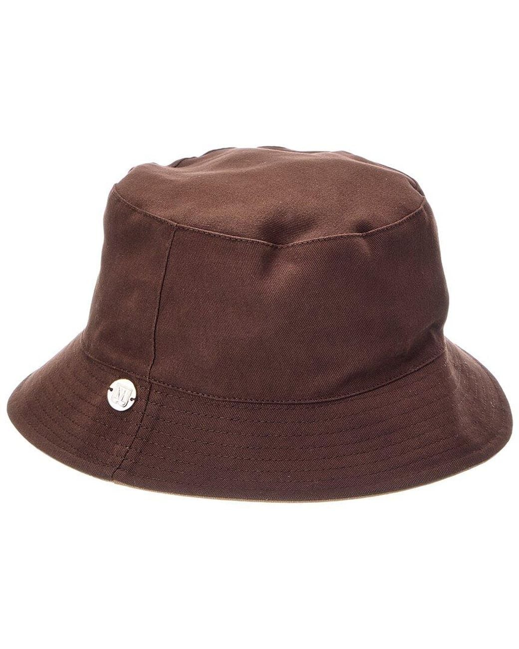 Bruno Magli Brown Reversible Bucket Hat