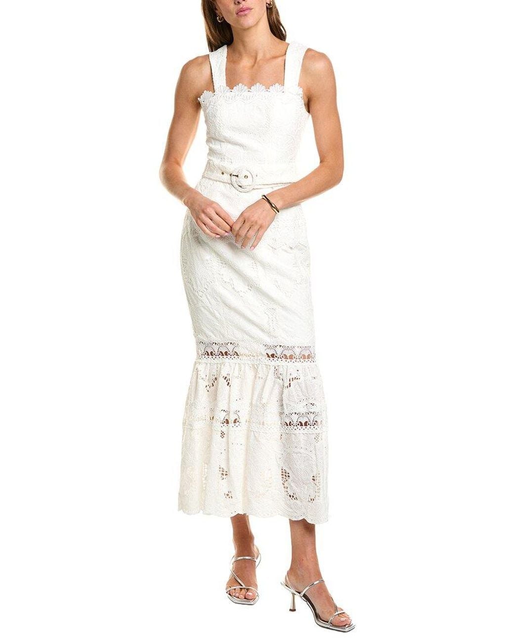 Elliatt White Giovanna Fit And Flare Maxi Dress