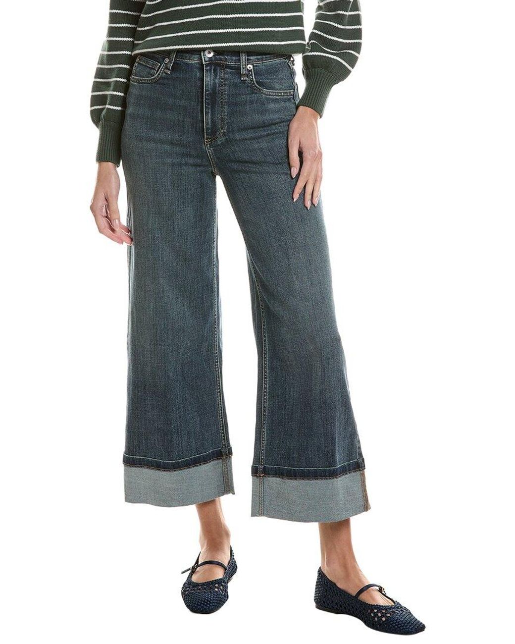 Rag & Bone Blue Serena High Rise Crop Jean