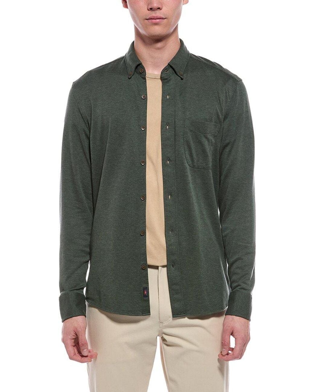 Faherty Brand Green Coastline Knit Shirt for men
