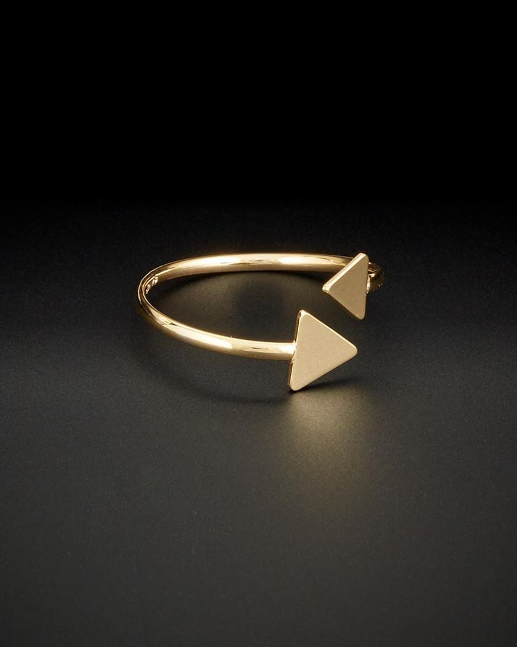 Italian Gold Black 14k Double Triangle Open Ring