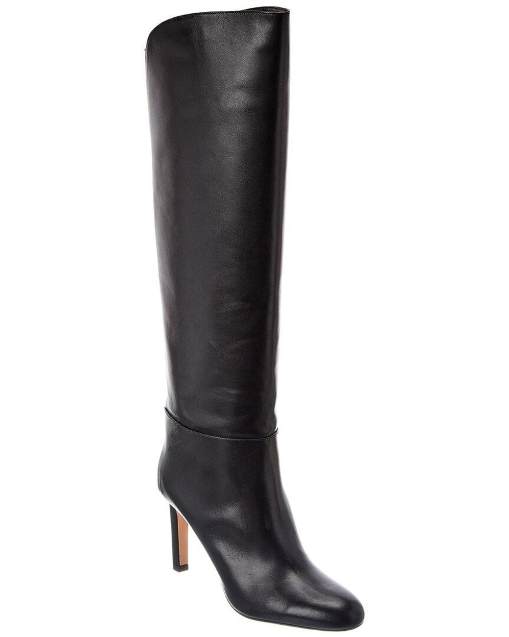 Jimmy Choo Black Karter 85 Leather Knee-High Boot
