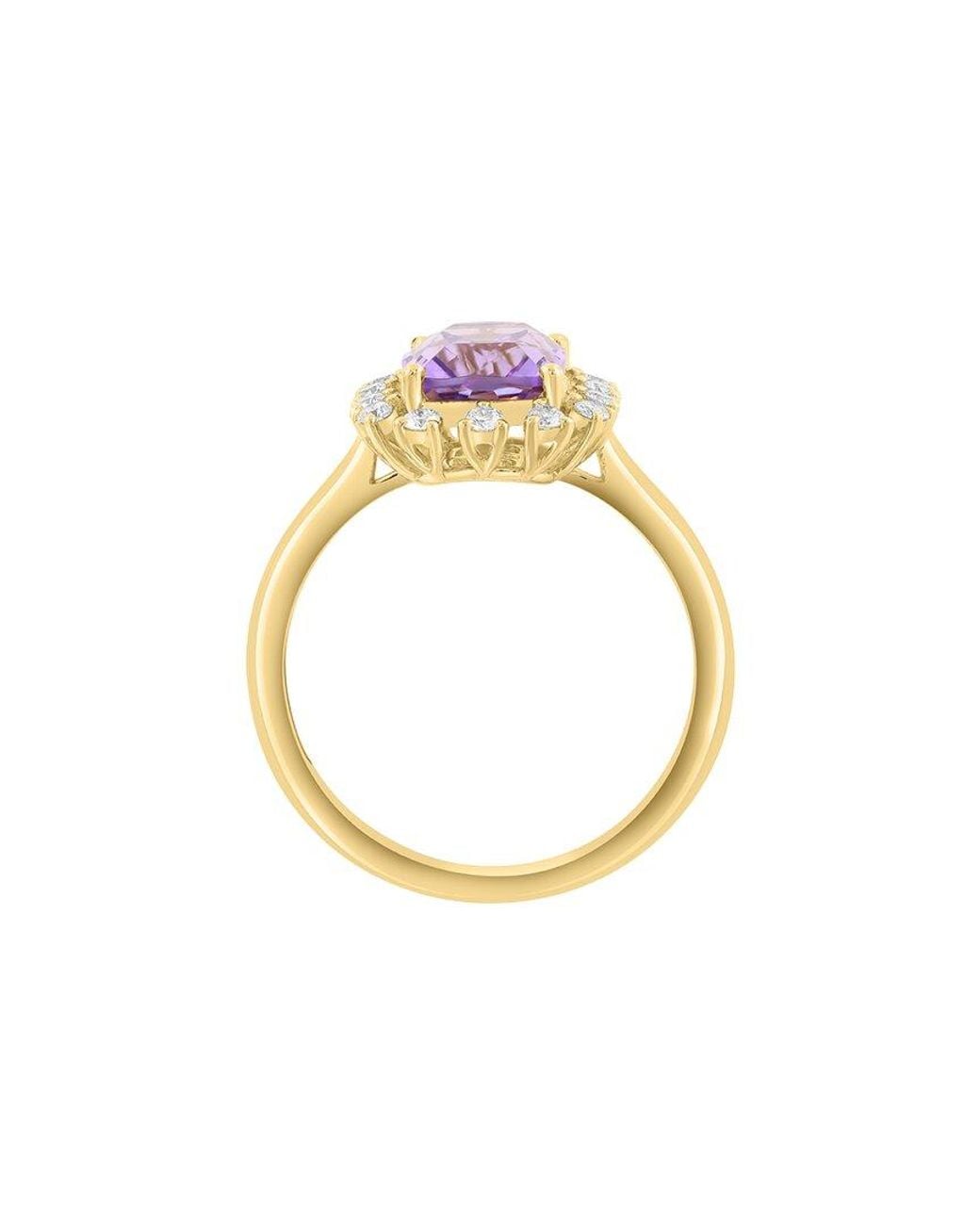 Effy Fine Jewelry White 14K 3.27 Ct. Tw. Diamond & Amethyst Ring