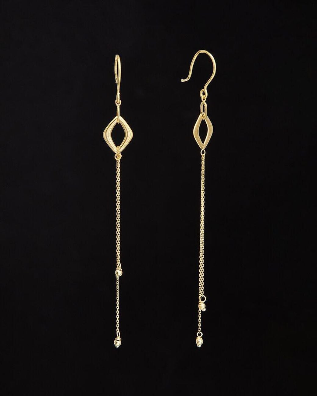 Italian Gold Black 14k Dangle Earrings