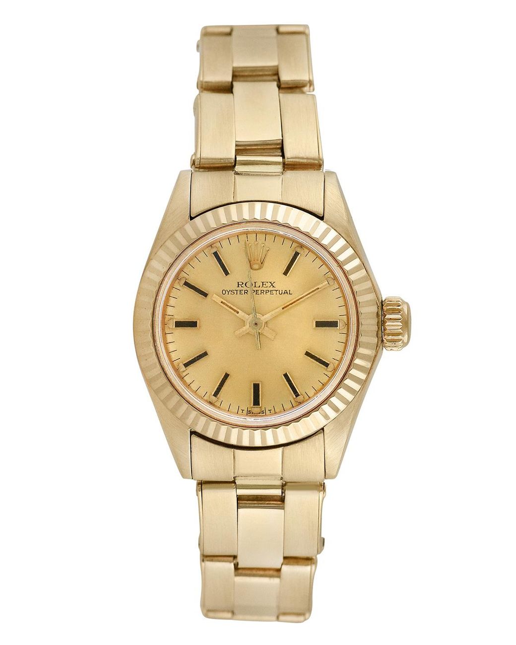 Vintage 14k Yellow Gold Oyster Perpetual Watch, 24mm in Metallic | Lyst