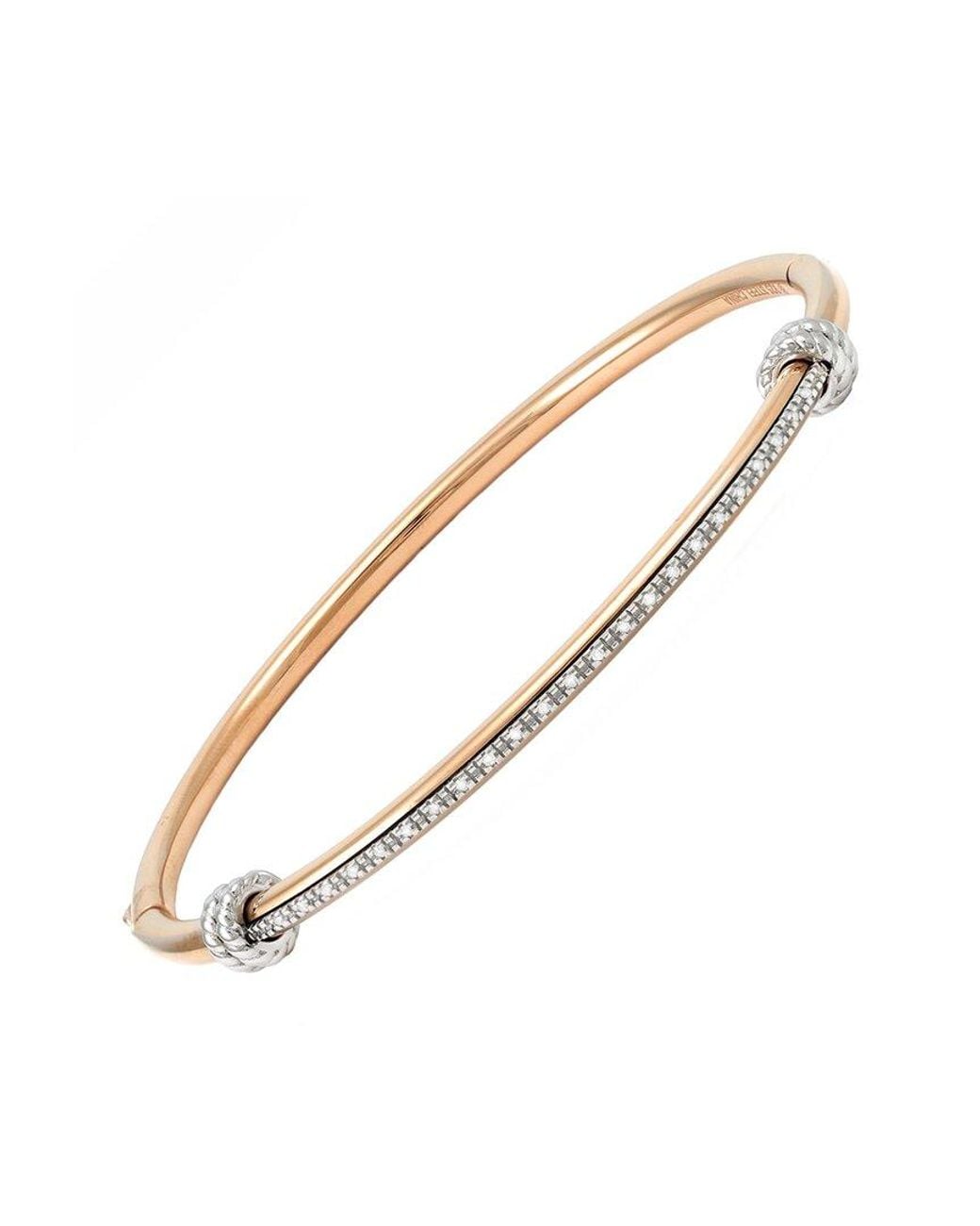 Diamond Select Cuts Metallic Stainless Steel 0.09 Ct. Tw. Diamond Bangle