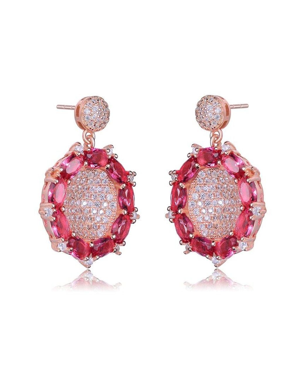 Genevive Jewelry Pink 14k Rose Gold Vermeil Earrings