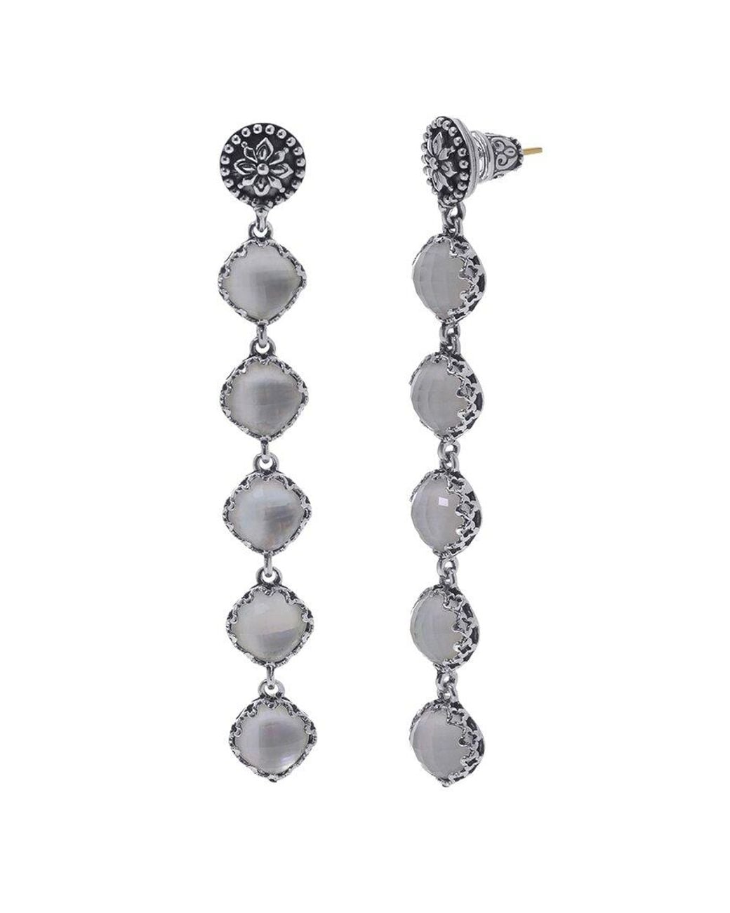 Konstantino White Silver Pearl Earrings