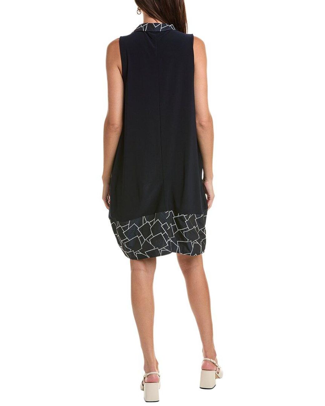 Joseph Ribkoff Black Mock Neck A-Line Dress