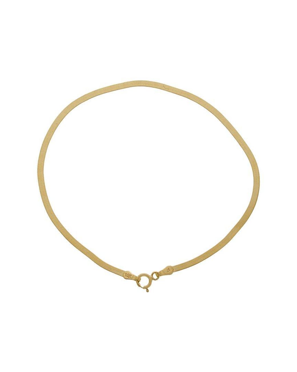 Italian Gold Metallic 10K 2.15Mm Herringbone Bracelet
