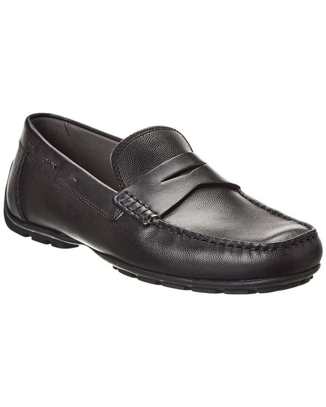 Geox Moner Leather Loafer in Black for Men | Lyst