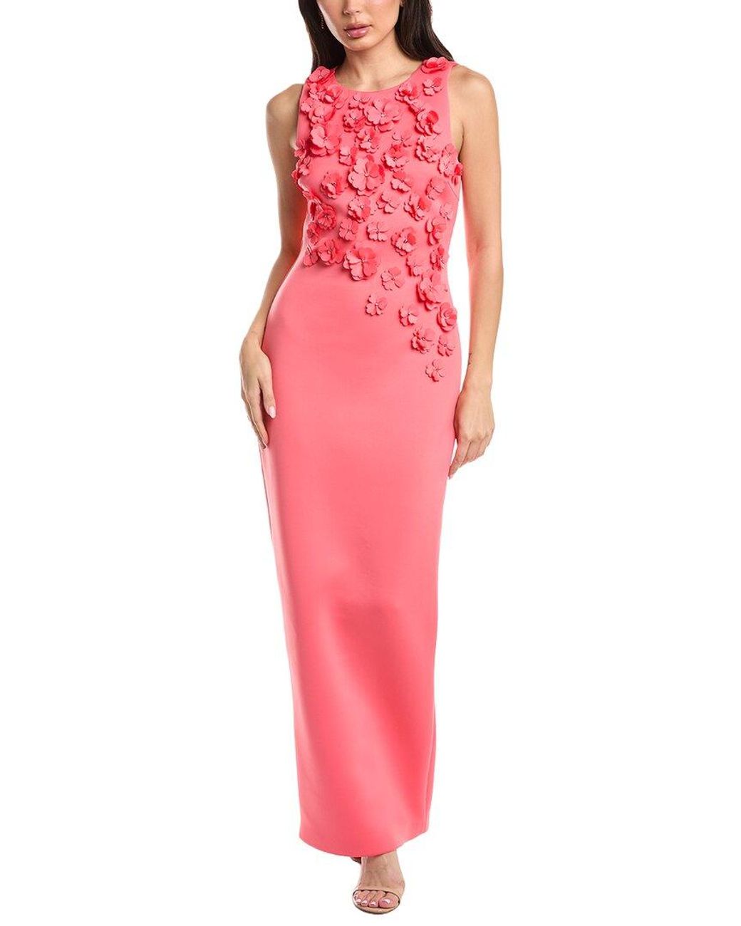Badgley Mischka Pink Embellished Luna Gown