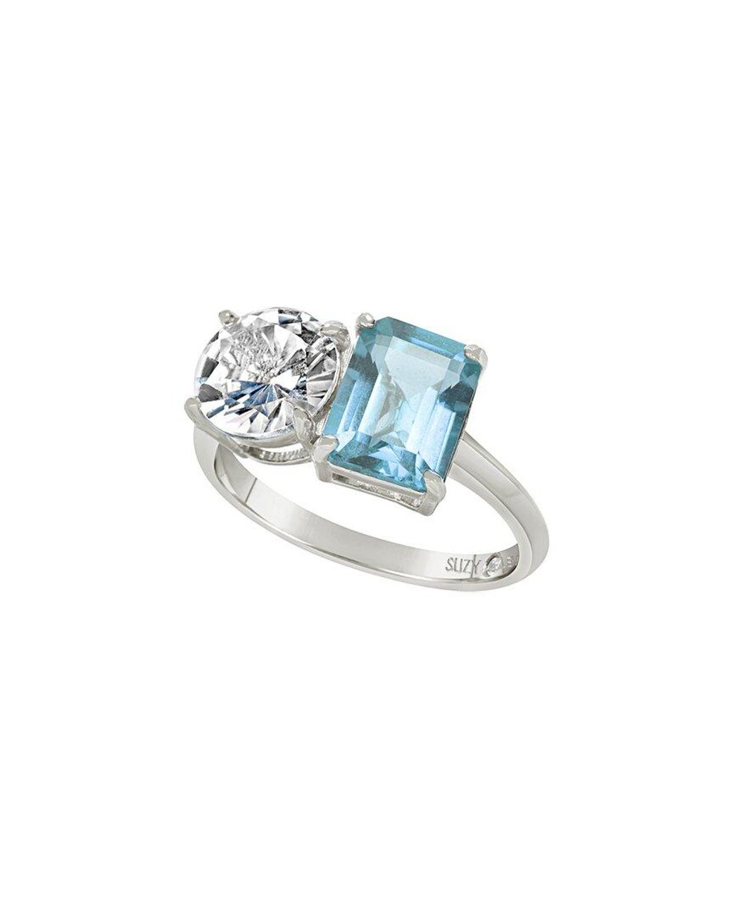 Suzy Levian Blue 00 Ct. Tw. Gemstone Toi Et Moi Ring
