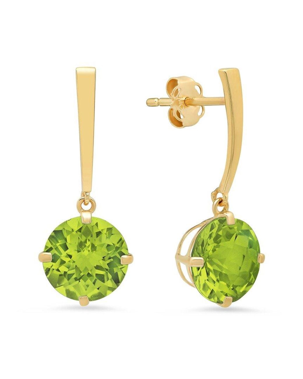 MaxColor Green 14k 3.40 Ct. Tw. Peridot Drop Earrings