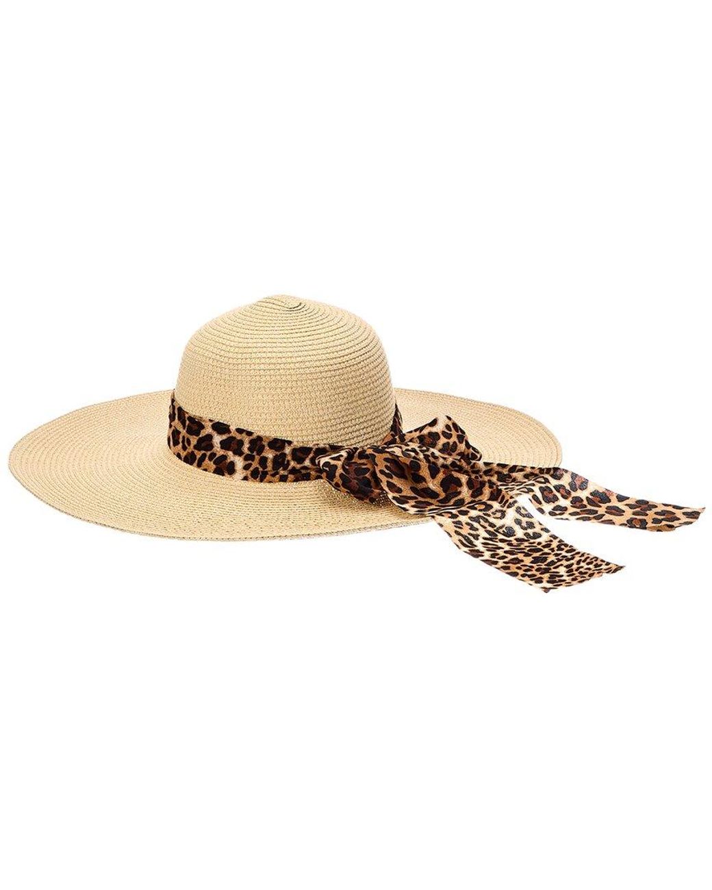 Surell Natural Accessories Bow Straw Sun Hat