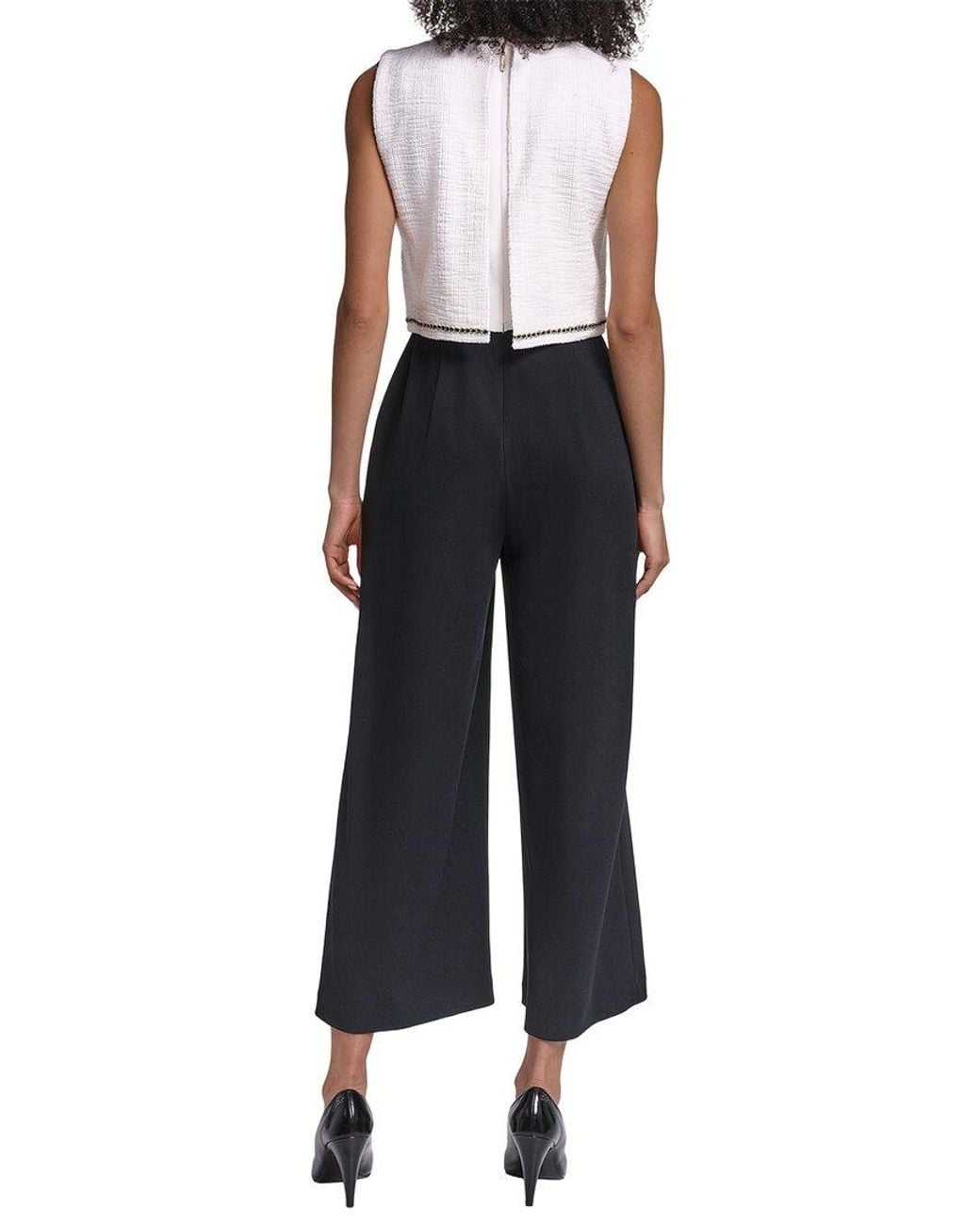 Karl Lagerfeld Blue Tweed Jumpsuit