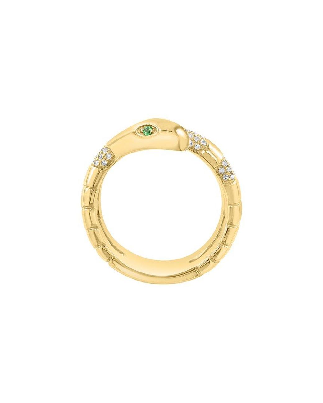 Effy Fine Jewelry Metallic 14K 0.34 Ct. Tw. Diamond & Tsavorite Ring