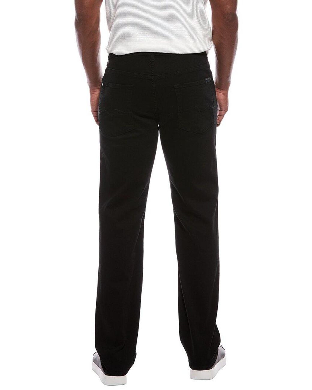 7 For All Mankind Black Austyn Squiggle Onyx Relaxed Straight Jean for men