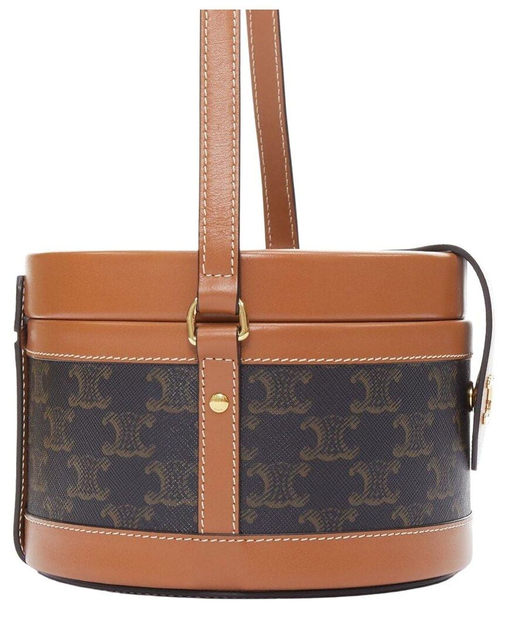 Céline Gray Leather Tambour Crossbody (Authentic Pre-Loved)