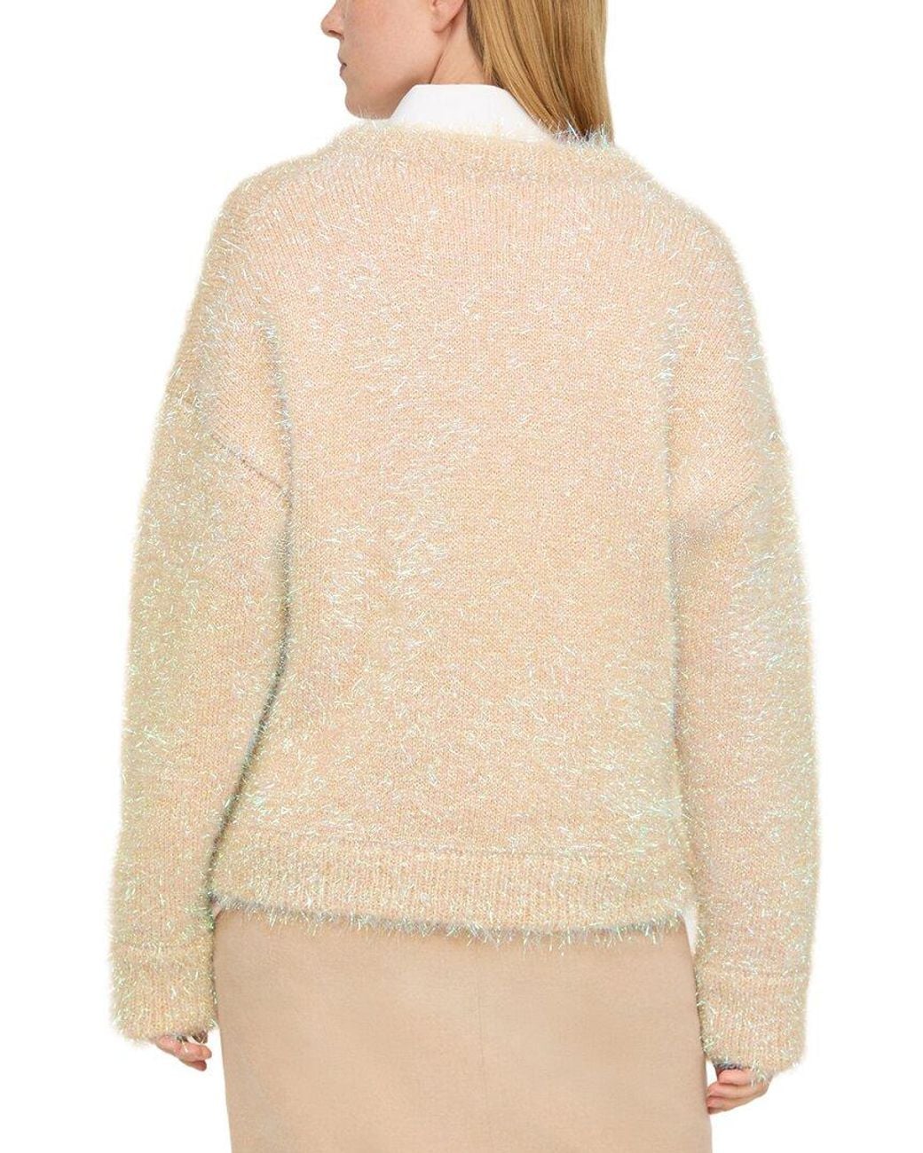 Lafayette 148 New York Natural Iridescent Tinsel Pullover