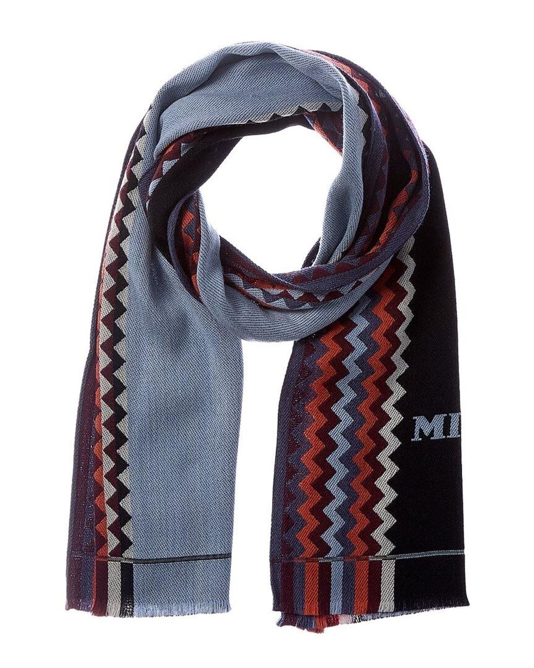 Missoni Blue Wool Scarf