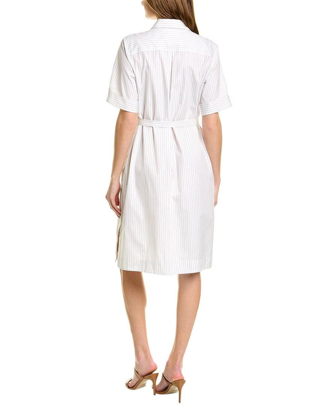 Pink Tartan White Pinstripe Shirtdress
