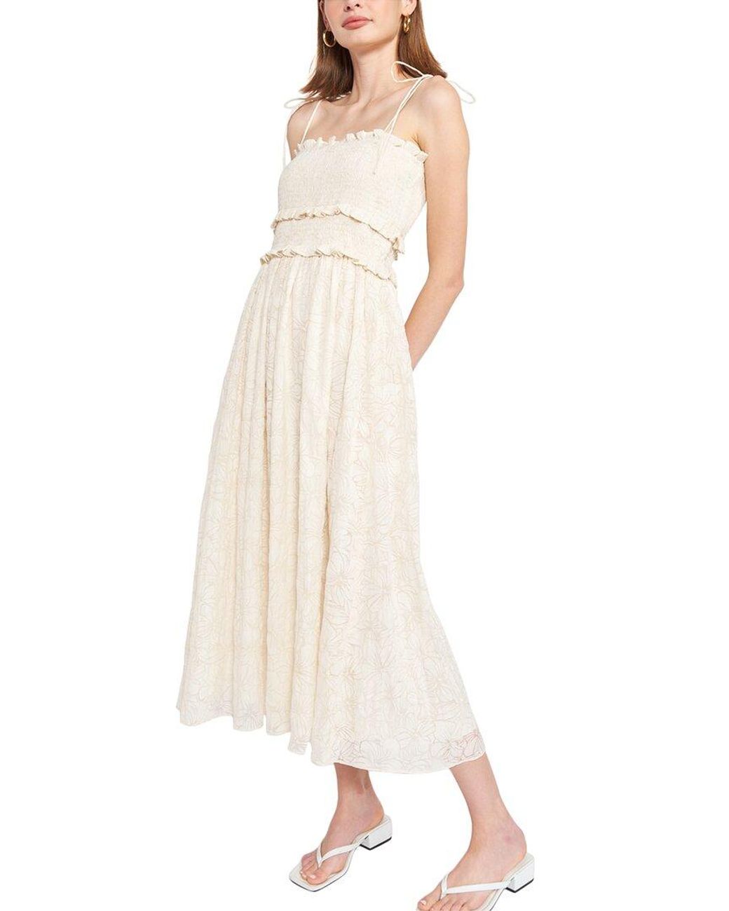 JACQUIE THE LABEL Juliette Midi Dress in White | Lyst Canada
