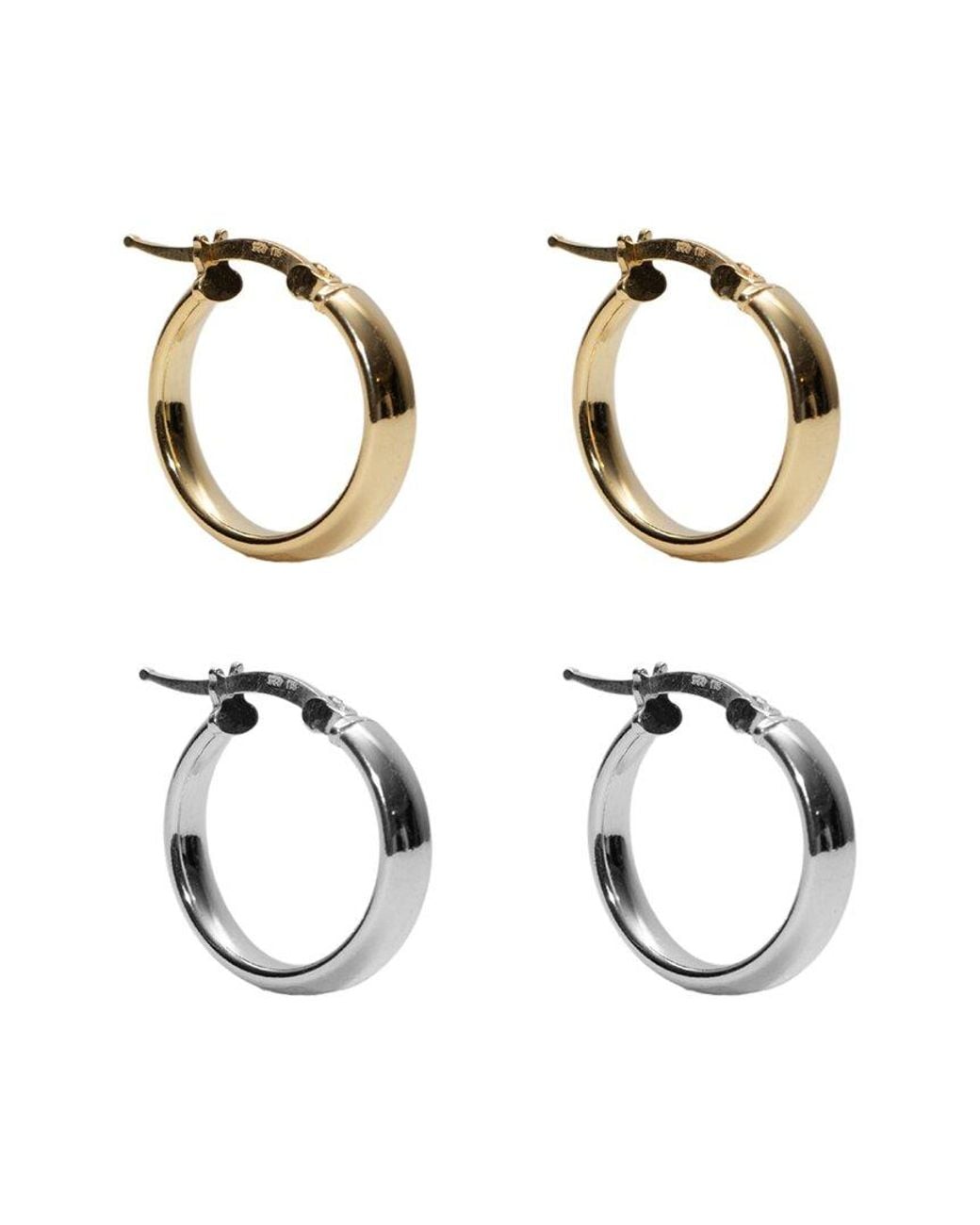 Argento Vivo Metallic Silver Hoop Earrings
