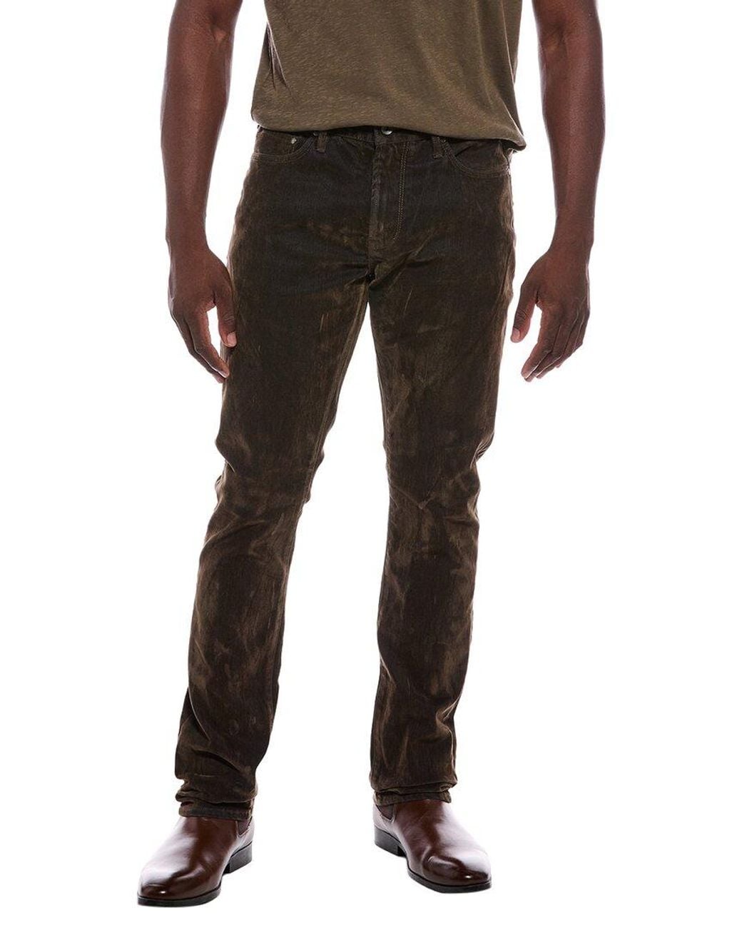 John Varvatos Black Slim Fit Velvet Trouser for men